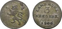 Hessen-Darmstadt 3 Kreuzer 1806 Ludwig X. 1790-1806 Sehr selten. Kl. Ste... 59,00 EUR  zzgl. 3,00 EUR Versand