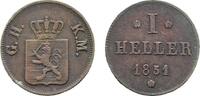 Hessen-Darmstadt Cu Heller 1851 Ludwig III. 1848-1877 Sehr sch&ouml;n 9,00 EUR  zzgl. 3,00 EUR Versand