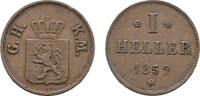 Hessen-Darmstadt Cu Heller 1852 Ludwig III. 1848-1877 Winz. Randfehler, ... 13,00 EUR  zzgl. 3,00 EUR Versand