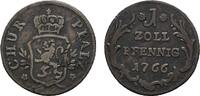 Pfalz, Kurlinie Cu Zollpfennig 1766 Heidelberg Karl Theodor 1743-1799 Sc... 18,00 EUR  zzgl. 3,00 EUR Versand