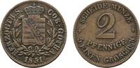 Sachsen-Coburg-Gotha Cu 2 Pfennig Ernst II. 1844-1893 -