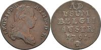 Cu Liard 1791 Brüssel Haus Habsburg Leopold II. 1790-1792 Sehr schön