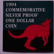 AUSTRALIA, KM# 258a.1 , Silver, 1 Dollar , 1994, Proof, 10th Anniversary - introduction of Dollar Coin. Coin housed in Original