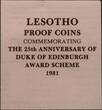LESOTHO, KM# 35 , Silver, 25 Maloti, 1981, Proof, Duke of Edinburgh Youth Awards. Coin in excellent condition!