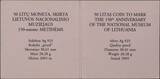 LITHUANIA, KM# 144 , Silver, 50 Litu, 2005, Proof, 150th Anniversary - National Museum. Obv. Trio of ancient Lithuanian coins R