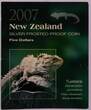 NEW ZEALAND , KM# 150a , Silver, 5 Dollars, 2007, Proof, Tuatara. Comes with a copy of New Zealand Post Office purchase Receipt.