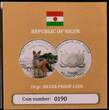 NIGER, KM# 19 , Silver, 1000 Francs, 2012, Proof, Predator Hunters - Side Striped Jackal. Multicolored. Coin housed in Original
