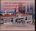 SINGAPORE, KM# 173a , Silver, 5 Dollars, 1999, Proof, Parliament. Coin in excellent condition!