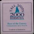 BERMUDA, KM# 117a , Silver, 1 Dollar, 2000, Proof, Tall Ships. Scarce silver proof coin. Coin comes with Original Mint capsule a PP
