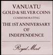 VANUATU , KM# 1a , Silver, 50 Vatu, 1981, Proof, 1st Anniversary of Independence. Only 846 silver proofs minted! Coin housed in
