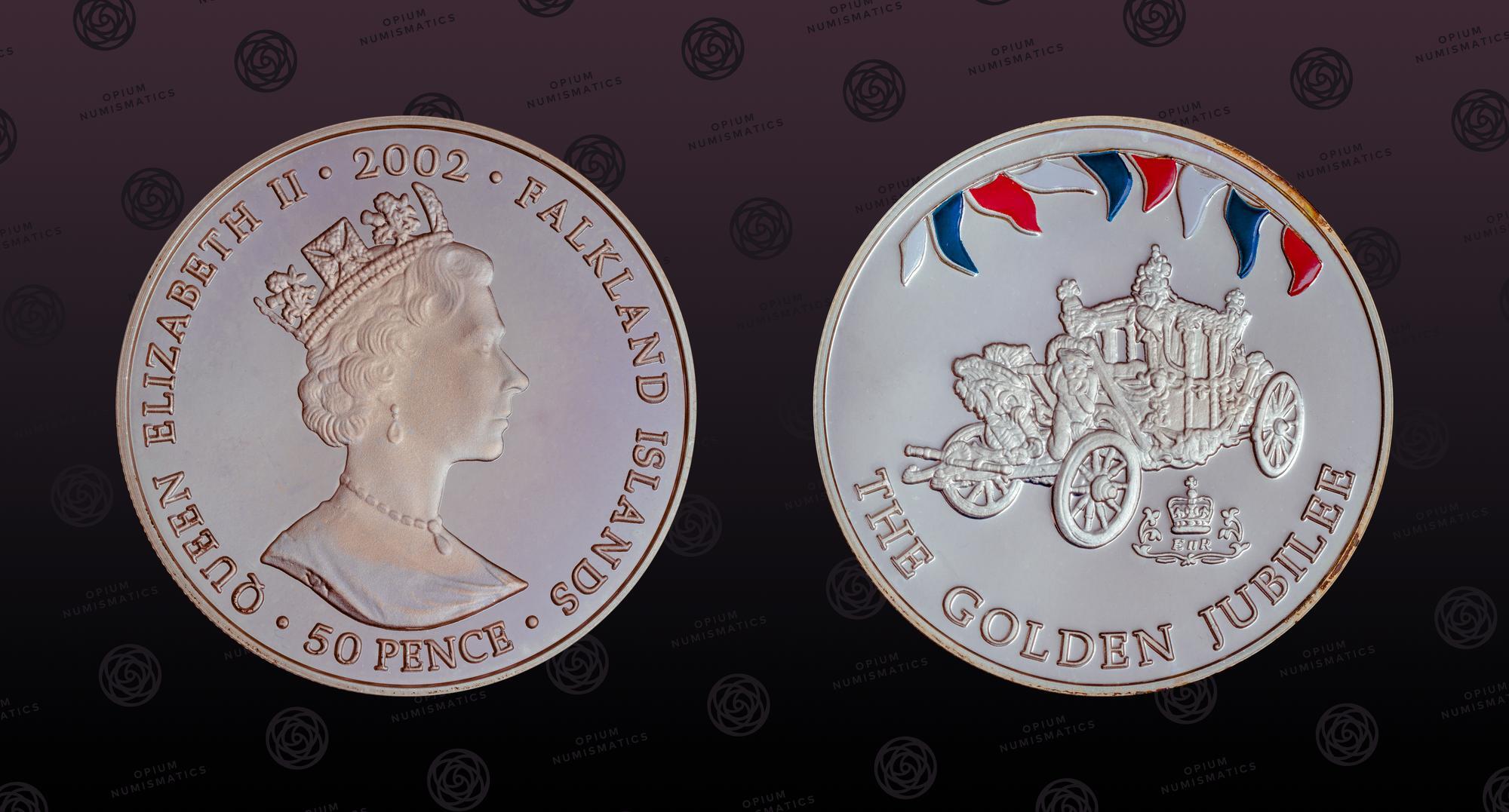 FALKLAND ISLANDS KM P11 Silver 50 Pence 2002 Proof The Golden falkland-islands-km-p11-silver-50-pence-2002-proof-the-golden