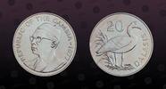 20 Dalasis 1977 GAMBIA GAMBIA, KM# 17 , Silver, 20 Dalasis, 1977, Mint Strike, Conservation - Spur-winged goose.  Coin in excellent condition! 