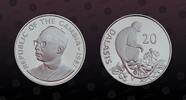 20 Dalasis 1987 GAMBIA GAMBIA, KM# 24 , Silver, 20 Dalasis, 1987, Proof, Endangered Wildlife - Temminck s colobus monkey.  Coin in excellent cond...
