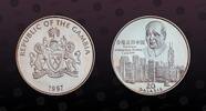 GAMBIA, Unlisted, Silver, 20 Dalasis, 1997, Proof, The Return of Hong Kong to China. Very rare silver proof coin in excellent co