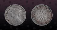 INDIA - British , KM# 490 , Silver, Œ Rupee, 1885, Mint Strike, Queen Victoria. Nice silver coin!