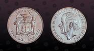 JAMAICA 5 Dollars JAMAICA, KM# 62a , Silver, 5 Dollars, 1977, Proof, Norman W. Manley. Coin in excellent condition! -