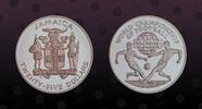 JAMAICA 25 Dollars JAMAICA, KM# 127 , Silver, 25 Dollars , 1986, Proof, Soccer World Championship - Mexico 1986. Coin in excellent condition! -