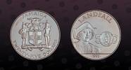 JAMAICA 25 Dollars JAMAICA, KM# 151 , Silver, 25 Dollars , 1992, Proof, Discovery of America - Landfall. Coin housed in Original Mint capsule! Coin -