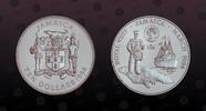 JAMAICA 10 Dollars JAMAICA, KM# 161 , Silver, 10 Dollars, 1994, Proof, Royal Visit. Coin in excellent condition! -