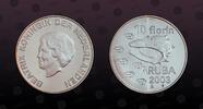 ARUBA , KM# 27 , Silver, 10 Florin, 2003, Prooflike, Sea shell. Coin housed in Original Mint Capsule! Coin in excellent conditio