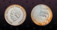 ARUBA , KM# 41 , Silver, 5 Florin, 2007, Proof, Year of the Dolphin - 2 jumping Dolphins. Coin housed in Original Mint Capsule!