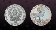AFGHANISTAN 500 Afghanis AFGHANISTAN, KM# 1034 , Silver, 500 Afghanis , 1998, Proof, Fauna of Asia - Marco Polo Sheep. Comes with Original Mint capsule! -