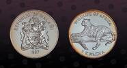 MALAWI, KM Unlisted , Silver, 5 Kwacha, 1997, Proof, Wildlife of Africa - Leopard on a branch. Coin in excellent condition!