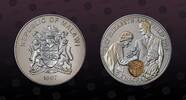 MALAWI 5 Kwacha MALAWI, KM# 41 , Silver, 5 Kwacha, 1997, Proof, Queen Elizabeth II and Prince Philip Golden Wedding Anniversary. Coin in excelle -