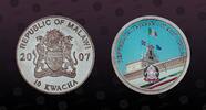MALAWI 10 Kwacha MALAWI, KM# 190 , Silver Plated Copper-Nickel, 10 Kwacha, 2007, Proof, 50th Anniversary - Treaty of Rome. Multicolored. Coin in -