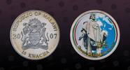 MALAWI 10 Kwacha MALAWI, KM# 192 , Silver Plated Copper-Nickel, 10 Kwacha, 2007, Proof, Giuseppe Garibaldi. Multicolored. Coin in excellent condi -