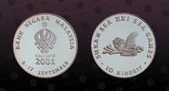 MALAYSIA 10 Ringgit MALAYSIA, KM# 72 , Silver, 10 Ringgit, 2001, Proof, XXI SEA Games. Coin housed in Original Mint Capsule! Coin in excellent condi -
