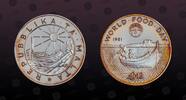 MALTA 2 Pounds MALTA, KM# 52 , Silver, 2 Pounds, 1981, Proof, World Food Day. Coin in excellent condition! -