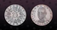 25 Shilling 1970 AUSTRIA AUSTRIA, KM# 2907  , Silver, 25 Shilling , 1970, Mint Strike, 100th Anniversary - Birth of Franz Lehar. Coin in excellen...