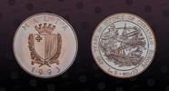 MALTA 5 Liri (10 Ecu) MALTA, KM# 104 , Silver, 5 Liri (10 Ecu), 1993, Proof, Defense of Europe. Beautiful toning on Obverse! Coin in excellent condit -