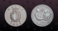 MALTA, KM# 109 , Silver, 5 Liri, 1995, Proof, 60th Anniversary - United Nations. Coin in excellent condition!