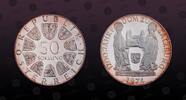 AUSTRIA, KM# 2921 , Silver, 50 Shilling , 1974, Proof, 1200th Anniversary - Salzburg Cathedral. Coin in excellent condition!