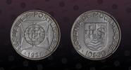 MOZAMBIQUE 10 Escudos MOZAMBIQUE, KM# 67 , Silver, 10 Escudos, 1936, Mint Strike, Lettering Colonia de Mocambique. Scarce silver coin in Mint State -