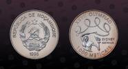 MOZAMBIQUE MOZAMBIQUE, KM# 128 , Silver, 1000 Meticais, 1998, Proof, 2000 Summer Olympics - Sydney. Coin in excellent condition! 1000 Meticais 1998 