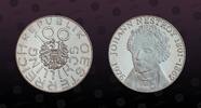AUSTRIA 100 Schilling AUSTRIA, KM# 2932 , Silver, 100 Schilling , 1976, Proof, 175th Anniversary - Birth of Johann Nestroy. Coin in excellent conditio -