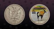 NAMIBIA , KM# 7 , Copper-Nickel, 1 Dollar, 1995, Proof, Miss Universe - Multicolored Gembok. Coin in excellent condition!
