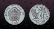 NAURU ISLAND 10 Dollars NAURU ISLAND , KM# 5 , Silver, 10 Dollars, 1993, Proof, Endangered Wildlife - Songbirds. Coin in excellent condition! -