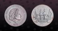 25 Gulden 1976 NETHERLANDS ANTILLES NETHERLANDS ANTILLES , KM# 15 , Silver, 25 Gulden, 1976, Proof, U.S. Bicentennial - Sailing ship Andrew Doria...