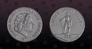 25 Gulden 1977FM NETHERLANDS ANTILLES NETHERLANDS ANTILLES , KM# 17 , Silver, 25 Gulden, 1977FM, Mint Strike, Peter Stuyvesant. Franklin Mint. Ve...