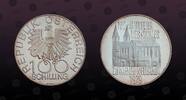 AUSTRIA 100 Schilling AUSTRIA, KM# 2942 , Silver, 100 Schilling , 1979, Proof, 700th Anniversary - Cathedral of Wiener Neustadt. Coin in excellent con -