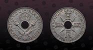 NEW GUINEA 1 Shilling NEW GUINEA , KM# 5 , Silver, 1 Shilling , 1936, Mint Strike, Nice silver coin! -