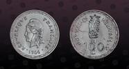 NEW HEBRIDES 100 Francs NEW HEBRIDES , KM# 1 , Silver, 100 Francs, 1966, Mint Strike, Native statue. Coin in excellent condition! -