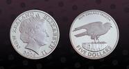 NEW ZEALAND , KM# 148a , Silver, 5 Dollars, 2006, Proof, New Zealand Falcon. Comes with a copy of New Zealand Post Office purcha