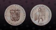 PANAMA, KM# 63 , Silver, 5 Balboas, 1980, Proof, Champions of Boxing. Coin in excellent condition!