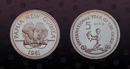 PAPUA-NEW GUINEA 5 Kina PAPUA-NEW GUINEA , KM# 18 , Silver, 5 Kina , 1981, Proof, Subject: I.Y.C. Coin in excellent condition! -
