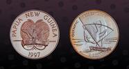 PAPUA-NEW GUINEA 5 Kina PAPUA-NEW GUINEA , KM# 40 , Silver, 5 Kina , 1997, Proof, Olympic Games 2000 - Sailboarder. Coin in excellent condition! -